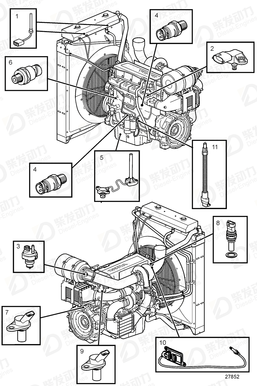 volvo penta Temperature sensor, temperature 21531072 Drawing volvo penta Temperature sensor, temperature 21531072 Drawing